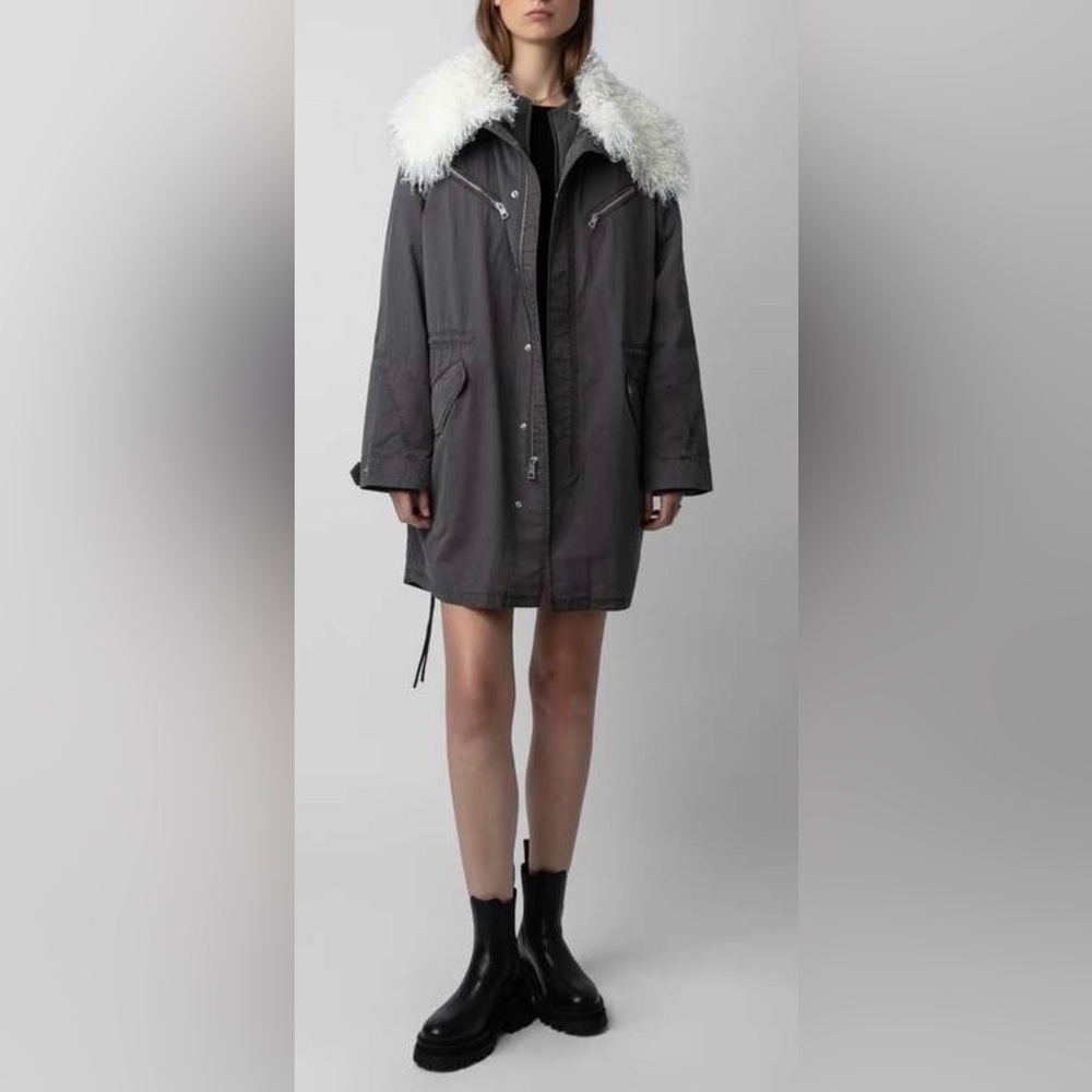 NWT ZADIG & VOLTAIRE KIDEA PARKA Sz S Gray